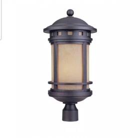 2396-am-orb Designers Fountain Piskula 3-light Post Lantern Orb Amber Glass