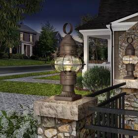 Designers Fountain 705353740718 Nantucket 1-light Rustique Steel Line Voltage Outdoor Weather Resistant Post Lig