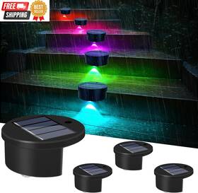 0167 Dianzishangwu 4pack Led Solar Power Fence Lights Deck Door Wall Stair Step Outdoor Garden Lamp