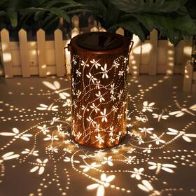 Dibieecn 192236662210 Solar Lanterns Outdoor Hanging Lantern Lights Dragonfly Hollowed-out Metal D