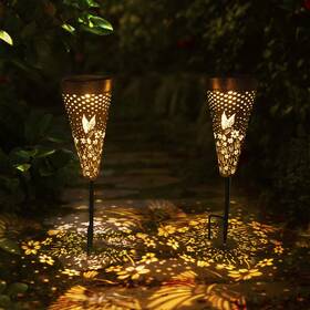 Dibieecn 204232100000 2 Pack Hummingbird Solar Pathway Lights Outdoormetal Garden Decorati