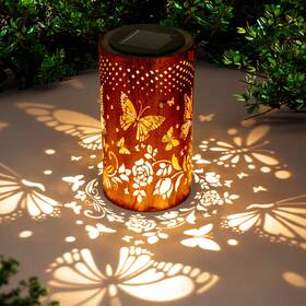 Rc-dl1005 Dibieecn Butterfly Solar Lanterns Outdoor Hanging Hollowed-out Metal Waterproof Led G