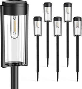 Direct 313051325337 Solar Pathway Lights Outdoor 6 Pack Upgraded Super Bright Up To 12 Hrs Long Las