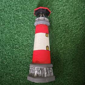 M2y3rbv0t4950d16q4 Doitool Solar Rotating Lighthouse Outdoor Lantern Garden Decor Resin Street Light - Red