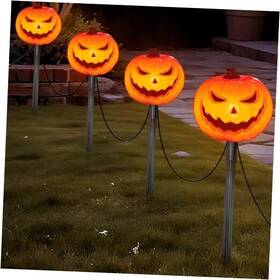 O-c-4-0.6-a49 Dongguan Lianrun Lighting Co Ltd C7 Halloween Pumpkin Pathway Markers Stake Lights Outdoor 7ft Orange