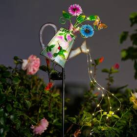 Yf450053002 Dreamskip Hummingbird Solar Watering Can With Cascading Lights Waterproof Garden