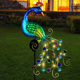 Ds-7004 Dreamsoul Metal Peacock Garden Solar Lights Outdoor Decorative Stake Ligh