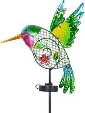 Dreamysoul 313049112130 Outdoor Solar Lights - Metal Hummingbird Stake For Patio Yard
