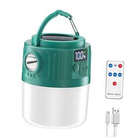 Dubom 601868336975 1200-3600mah Lantern Led Solar Lamp 5 Modes Rechargeable Tent Green 3600mah