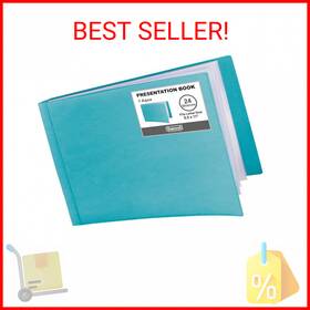 Dunwell 810069741109 8.5x11 Portfolio Binder Aqua Horizontal Plastic Presentation Book 2