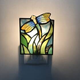 Dym9011 Duonayu Stained Glass Dragonfly Night Light Suitable For Childrens Room Bed