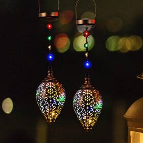 Dusvally 808412680922 Outdoor Solar Lantern Lights Colorful Led Lanterns Powered Wate