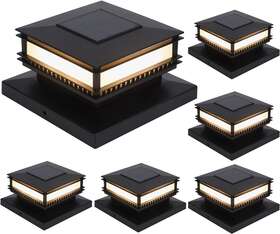 Dynaming 689849063096 6 Pack Solar Post Cap Lights Outdoor Classic Powered Fence