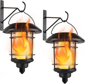 Bd23403-2 Dynaming Solar Flame Wall Lanterns Outdoor Hanging Lights Flickerin