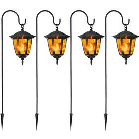 Dc23216hy-4 Dynaming 4 Pack Solar Flame Hanging Lights Outdoor Flickering Led Lanterns With Hooks Yard