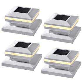 Rhy23432-bk-4gm Dynaming 4 Pack Solar Post Cap Lights Outdoor Decorative White Shell Caps Fit 4x4 5x5 6x6