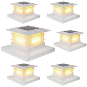Ztd23486-bk-6 Dynaming 6 Pack Solar Post Lights Outdoor Powered White Shell Fence Cap Li