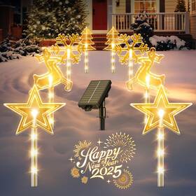 Sd-003 E-kong 8-pack Solar Christmas Pathway Lights 32 Led 10 Modes Waterproof Decor