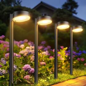 Tpl015-8p E-kong 8 Pack Solar Pathway Lights Outdoor Bright 12 Led Water