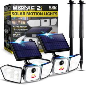 1146 E Mishan & Sons Bionic Flood Light 2 Pk Solar Lights Outdoor Waterproof 500 Lumens Motion Senso