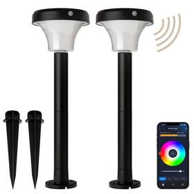 E-pas-0224-cs-bk-2 East Grove Home Intellipath Solar Smart Led Landscape Path Or Fence Post With Linkable Ir Mot