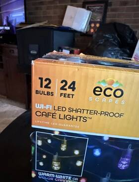 74748-1 Ecoscapes 24 Wi-fi Color Changing Led Cafe Lights Enbrighten 12 Bulbs Open Box