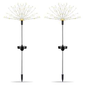 Gpct2078 Edge Collections New 2pcs Solar-powered Starburst Lights 240 Leds Garden Path Firework Decor