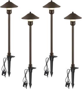 Edishine 445043426418 20-watt Equivalent Low Voltage Black Integrated Led Waterproof Path Light Kit 4