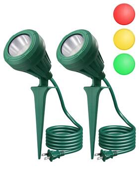 Hgsl01e Edishine Led Outdoor Spotlights 120v 5.5w Plug In Spot Light With 3 Lenses Red Green
