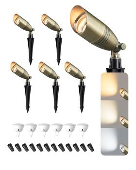 Hlsl07c Edishine Solid Brass Landscape Spotlights Outdoor 3cct Mr16 Bulb Included Bronze Heav