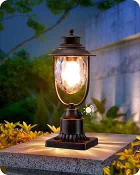 Hopl03b Edishine Dusk To Dawn Outdoor Post Light Pole Fixture With Pier Mount Bas