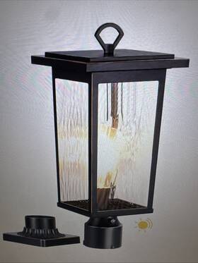 Hopl04b Edishine 19 Inch Larger 1-light Black Aluminum Dusk To Dawn Pier Mount Light