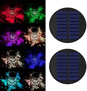 S-300-10 Edof 2 Packs 8 Color Solar Lights Replacement Top Size 3.74 Inch Bottom 2.83