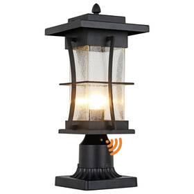 Eeru 795787350843 Dusk To Dawn Outdoor Post Light Black Pole Mount Lantern With Pier Adapter