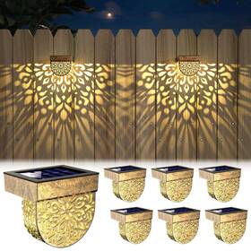 B0cg81g5xz Ekq 6-pack Solar Fence Lights Outdoor Waterproof Led Step Deck Post Lighting