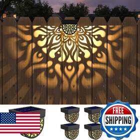 B0fsjxkzf1 Ekq 6 Pack Solar Fence Lights Outdoor Wall Plastic Powered Deck Step St
