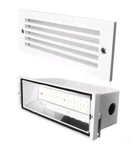 Elst82w Elco Elst82 White Led Brick Light With Grill Faceplate