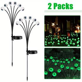 Ctt905056602 Elegant Choise 2-10pcs Halloween Led Green Eyeball Swaying Firefly Solar Lights - Powered