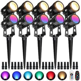 Eleglo 734598142629 3w Rgb Color Changing Landscape Lights Spotlight With Remote Control 12v Land