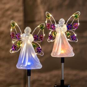 Elf-zha06351c Elfengarden Angel Solar Lights For Cemetery Memorial Gift Grave Decorations S
