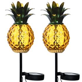 Elfonsol 729257111641 Solar Outdoor Lights Waterproof Garden Pineapple Stakes Lantern