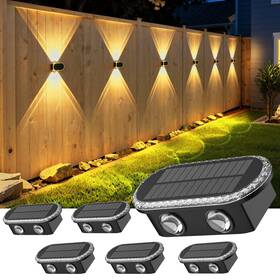 B0fpfxhfrr Ellasay Solar Fence Lights Outdoor Waterproof Ip65 With Dual Led Up Down Wall L