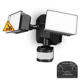 Emaner 883343363144 Motion Sensor Flood Light Dusk To Dawn Outdoor Led 5000k Daylight Whit