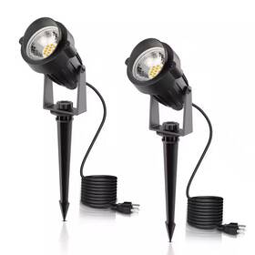 Emeritpro 313046775789 Ip66 Low Voltage Black Plug-in Integrated Led Landscape Flood Lights S