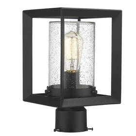 2083p-bk Emliviar Post Lights Outdoor Fixture 1-light Lamp Lantern Black Finish Seeded