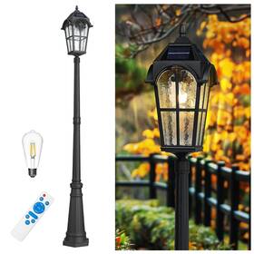 Yxe302mpl-sl Emliviar 85.4 Inch Black Solar Powered Street Light Fixture For Pathway With Remote Contro