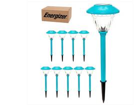 10200-tq Energizer 10 Piece Solar Landscape Path Lights Turquoise Brand New