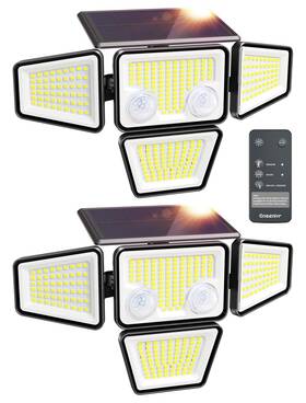 Aq2-11i-65k-bl-4t-zy Ensenior Solar Lights Outdoor 2600lm Motion Sensor Light With Remote Control