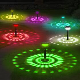 Cp4-12cm-30k-08-bl-rgb-zy-m01 Ensenior Color Changing Solar Lights Outdoor Auto On/off 3000k White Light And Rgb Led