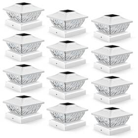 Sp213-se Ensli 12 Pack Solar Post Cap Lights 2 Mode Bright Outdoor Waterproo